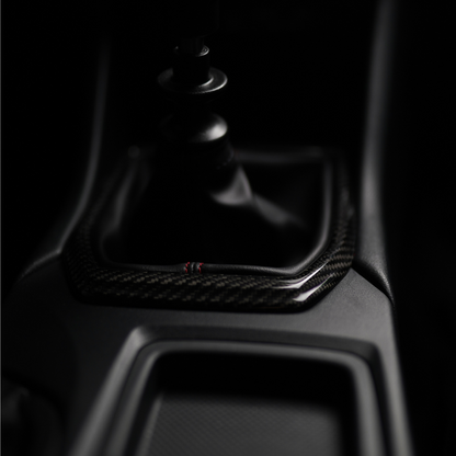 JDMuscle [22-25 WRX] MT Tanso Dry Carbon Fiber Shifter Trim Cover w/ Gloss Finish