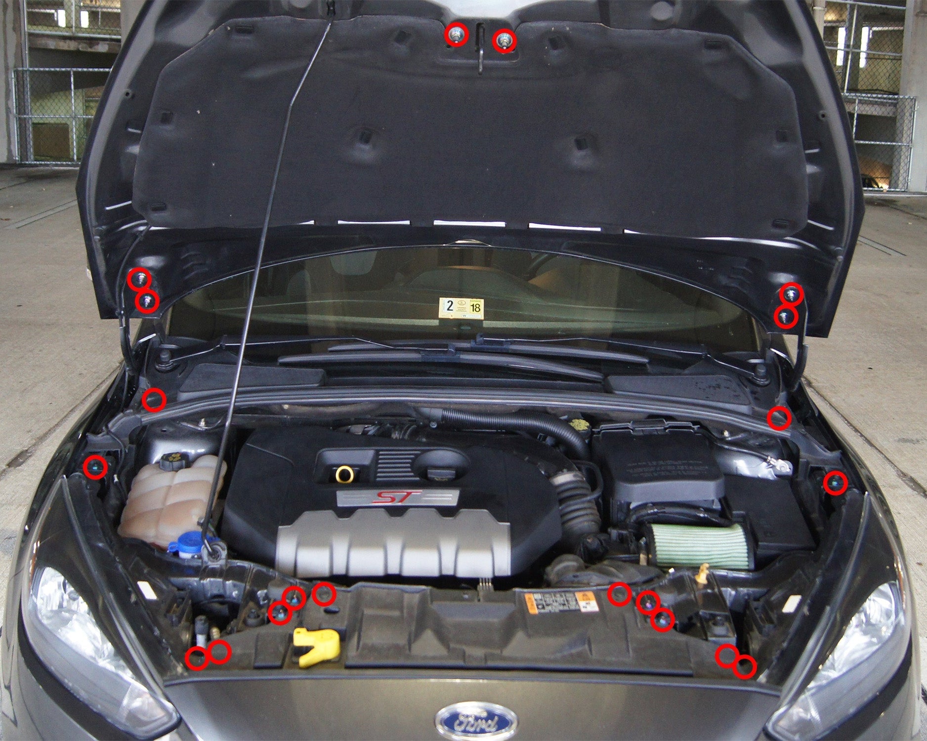Ford Focus ST (2015-2018) Titanium Engine Bay Kit - Graveyard Performance