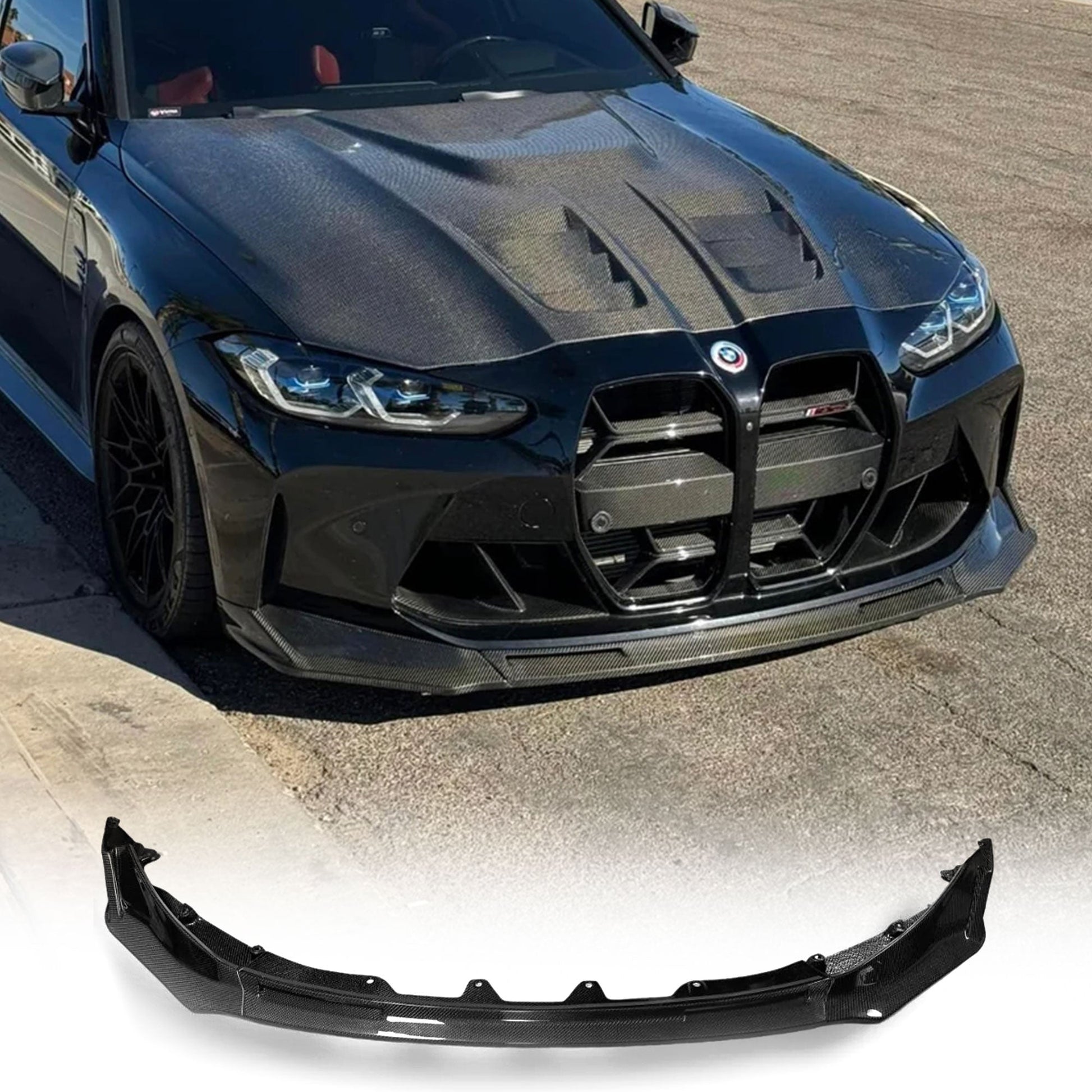 V Style Front Lip For BMW G80 M3, G82 M4, G83 M4 - Carbon Fiber - Graveyard Performance