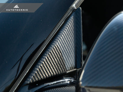 AutoTecknic Version III Dry Carbon Side Mirror Wind Deflector Set - A90 Supra 2020-Up - Graveyard Performance