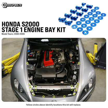 Stage 1 Titanium Hardware Engine Bay Kit - Honda S2000 (2000-2009) - Graveyard Performance