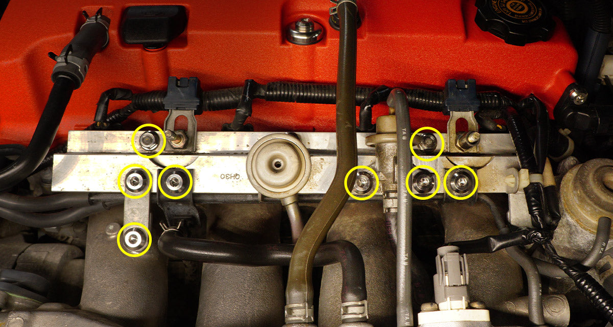 Titanium Hardware Fuel Rail Kit - F20C | F22C1 Engine - Graveyard Performance