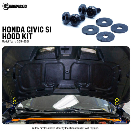 Titanium Hardware Hood Kit - Honda Civic Si (2016-2021) - Graveyard Performance