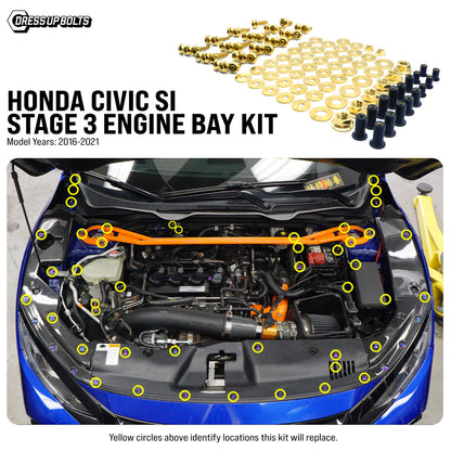 Stage 3 Titanium Hardware Engine Bay Kit - Honda Civic Si (2016-2021) - Graveyard Performance
