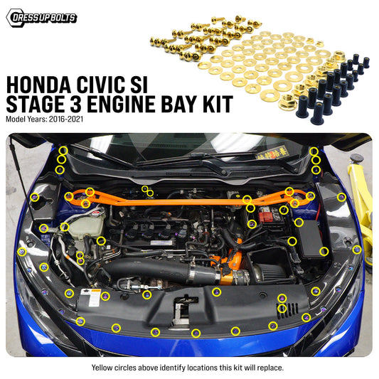 Stage 3 Titanium Hardware Engine Bay Kit - Honda Civic Si (2016-2021) - Graveyard Performance