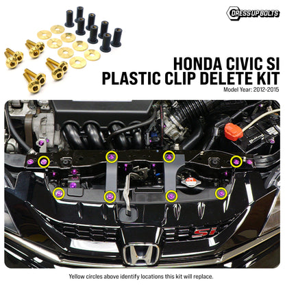Titanium Hardware Plastic Clip Delete Kit - Honda Civic Si (2012-2015) - Graveyard Performance
