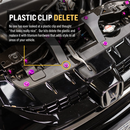 Titanium Hardware Plastic Clip Delete Kit - Honda Civic Si (2012-2015) - Graveyard Performance
