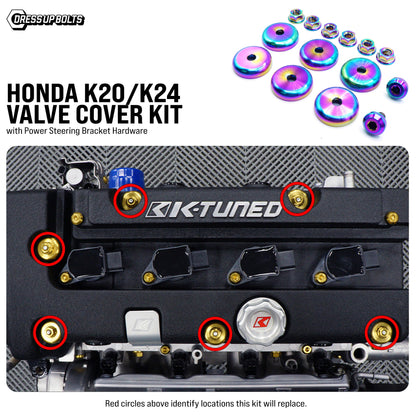 Titanium Hardware Valve Cover Kit - Honda K20/K24 - Graveyard Performance