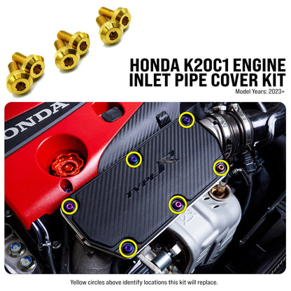 Titanium Hardware Inlet Pipe Cover Kit - Honda K20C1 Engine - Graveyard Performance