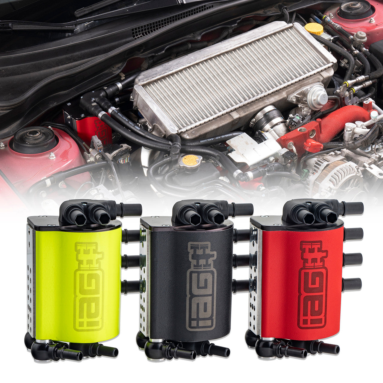 IAG Air / Oil Separator (AOS) For 08-14 Subaru WRX, 08-21 STI, 09-13 FXT, 05-09 LGT & OBXT