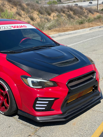 JDMuscle [15-21 WRX/STI w/ FMIC] Tanso Carbon Fiber Hood V3 Scoopless