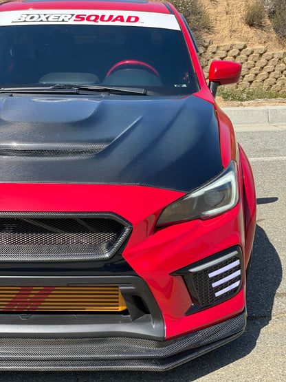 JDMuscle [15-21 WRX/STI w/ FMIC] Tanso Carbon Fiber Hood V3 Scoopless