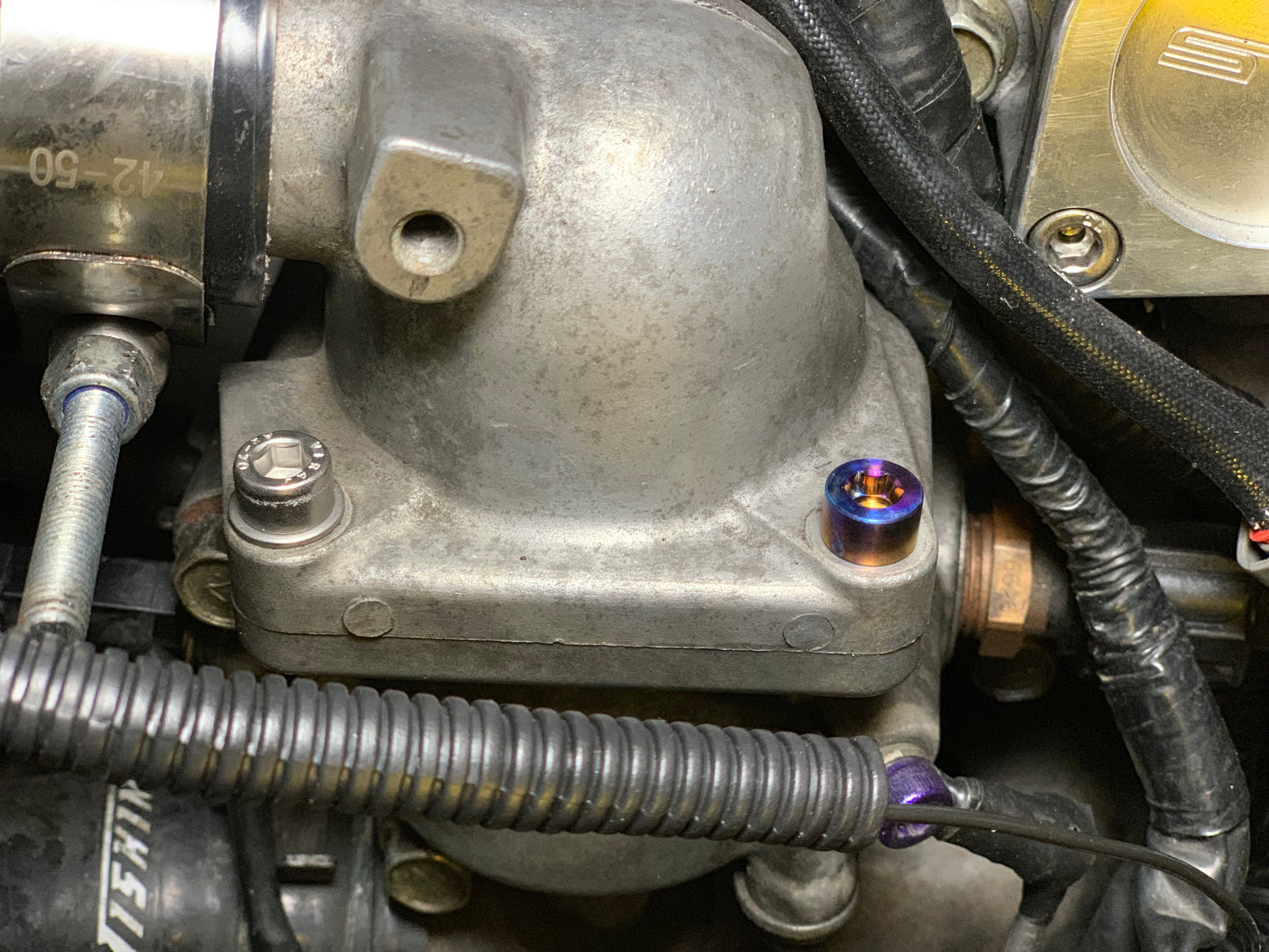 JDC Titanium Thermostat Housing Replacement Kit (Evo 7/8/9) - Graveyard Performance