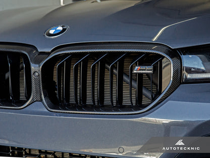 AutoTecknic Replacement Dry Carbon Grille Surround - F90 M5 LCI - Graveyard Performance