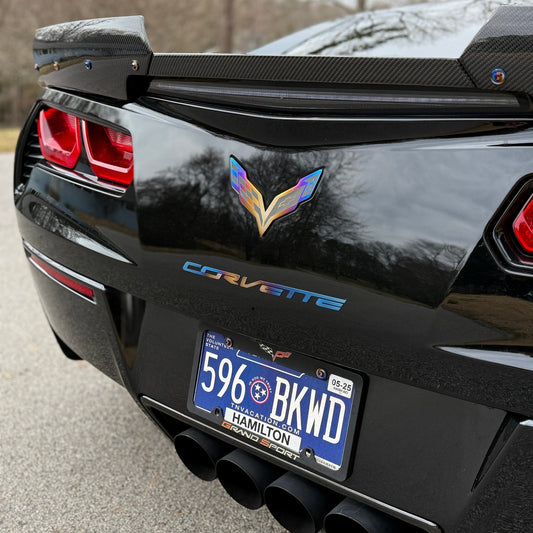 JDC Titanium "Corvette" Badge (2014-2019 C7 Corvette) - Graveyard Performance