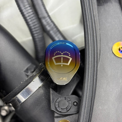 JDC Titanium Washer Fluid Cap | R35 Nissan GT-R, 370Z & Infiniti Models - Graveyard Performance