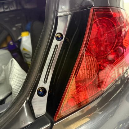 JDC Titanium Taillight Hardware Kit (Evo 7/8/9) - Graveyard Performance