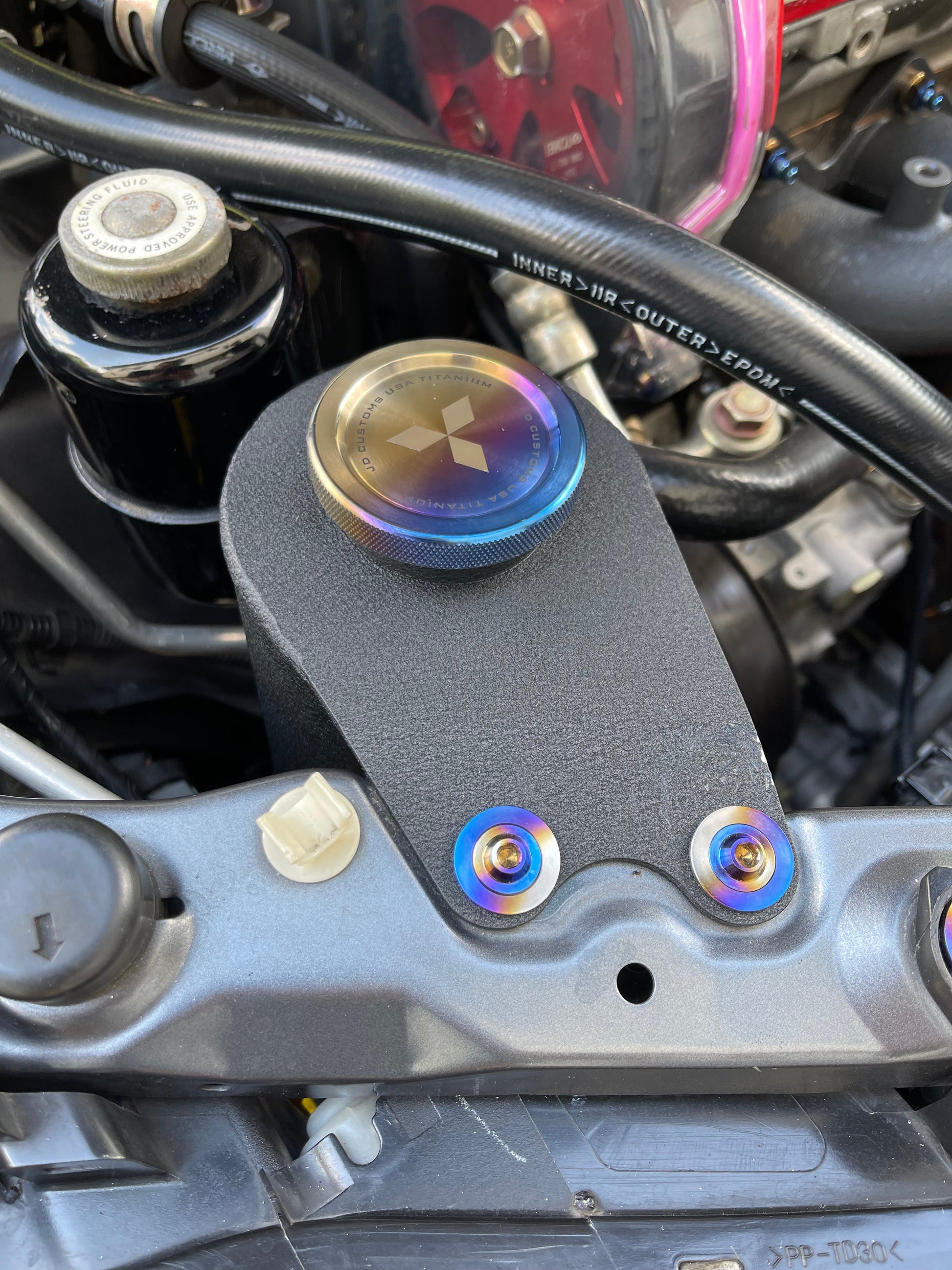JDC Titanium Cap for JM Fab Tanks (Evo 7/8/9) - Graveyard Performance