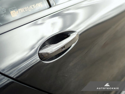 AutoTecknic Dry Carbon Fiber Door Handle Trims - Mercedes-Benz W205 | W213 | W222 - Graveyard Performance