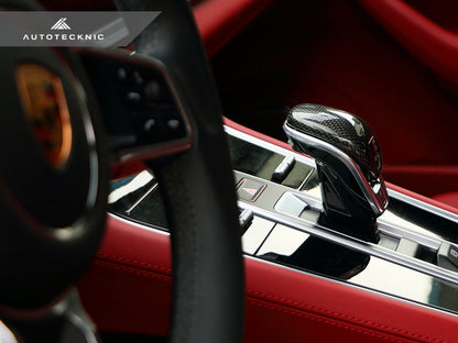 AutoTecknic Carbon Fiber Gear Selector Cover - Porsche 971 Panamera 2017-Up - Graveyard Performance