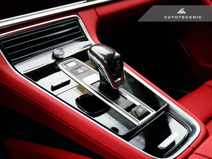 AutoTecknic Carbon Fiber Gear Selector Cover - Porsche 971 Panamera 2017-Up - Graveyard Performance