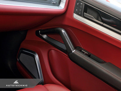 AutoTecknic Carbon Fiber Interior Handle Set - Porsche 9Y0 Cayenne 2019-2025 - Graveyard Performance