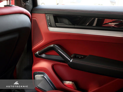 AutoTecknic Carbon Fiber Interior Handle Set - Porsche 9Y0 Cayenne 2019-2025 - Graveyard Performance