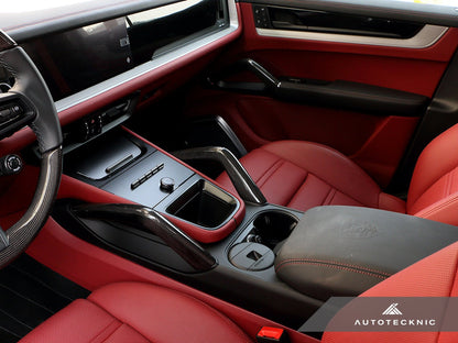 AutoTecknic Carbon Fiber Interior Handle Set - Porsche 9Y0 Cayenne 2019-2025 - Graveyard Performance
