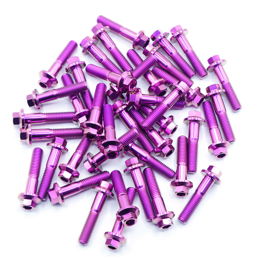 M8 × 32mm Titanium 3-Piece Wheel Assembly Hardware - Graveyard Performance