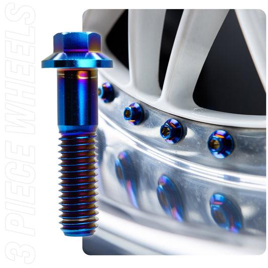 M7 × 32mm Titanium 3-Piece Wheel Assembly Hardware - Graveyard Performance