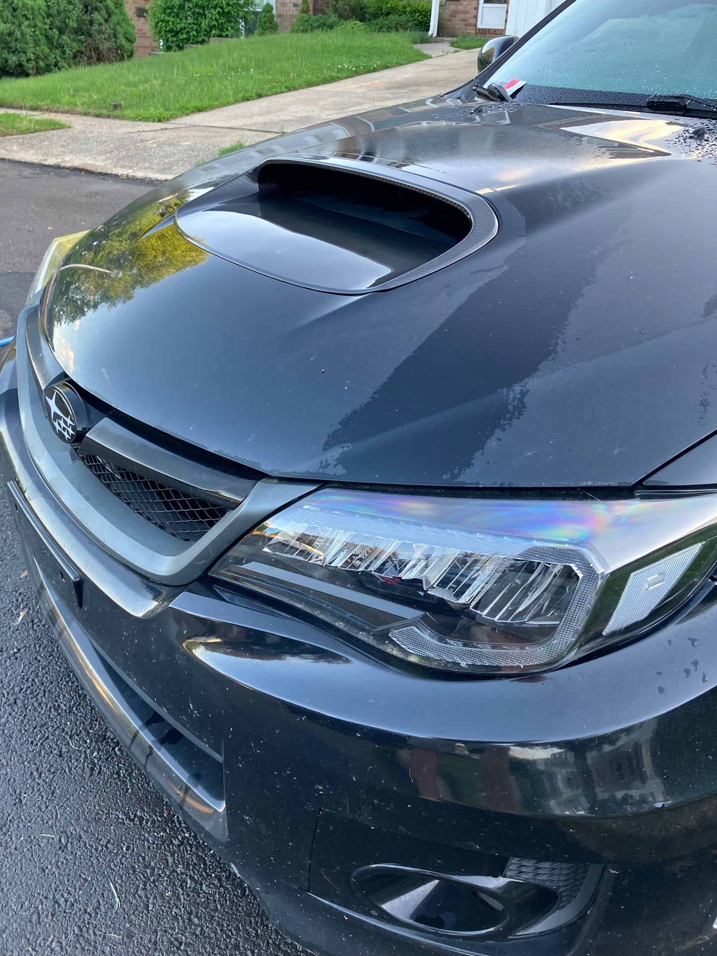 OLM LE Dry Carbon Fiber Hood Scoop Cover - 2010-2014 WRX / STI with Hood Scoop Cover