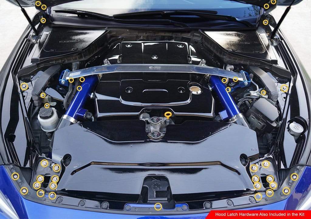 Titanium Hardware Engine Bay Kit - Infiniti Q50 (2014-2015) - Graveyard Performance