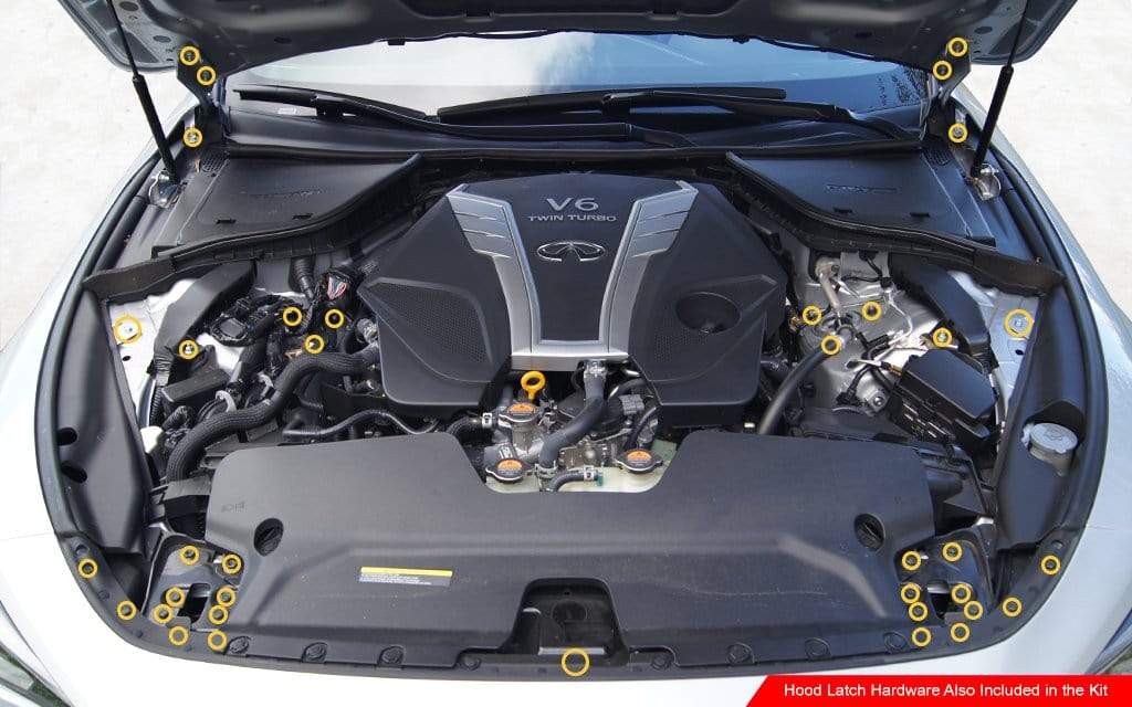Titanium Hardware Engine Bay Kit - Infiniti Q50 (2016-Present) - Graveyard Performance