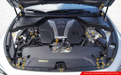 Titanium Hardware Engine Bay Kit - Infiniti Q50 (2016-Present) - Graveyard Performance
