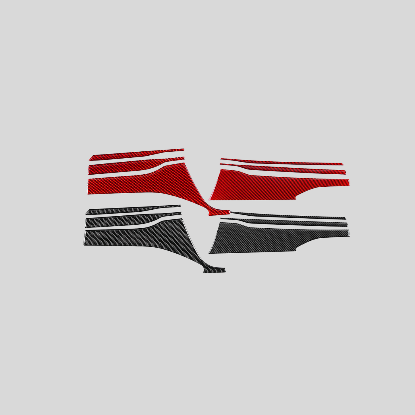 JDMuscle [22-25 WRX] P&S Series Carbon Fiber Dash Trim Covers 6 PC | Black Carbon Fiber/ Red Carbon Fiber