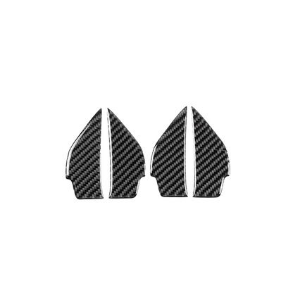 JDMuscle [22-25 WRX] P&S Series Carbon Fiber Interior Door Bowl Trim 4 PC | Black Carbon Fiber/ Red Carbon Fiber