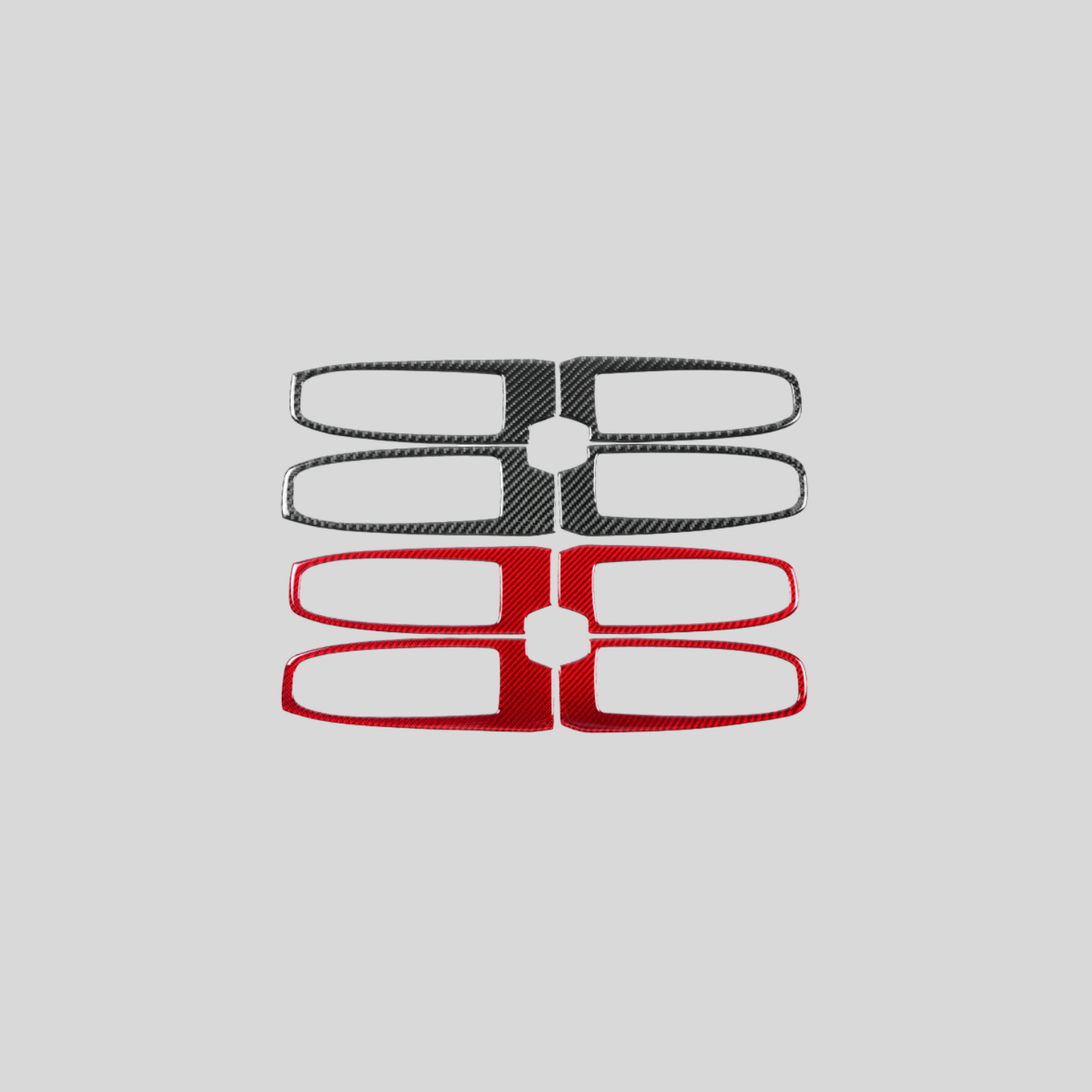 JDMuscle [22-25 WRX] P&S Series Carbon Fiber Window Switch Trim Covers 4 PC | Black Carbon Fiber/ Red Carbon Fiber