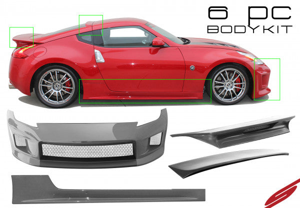 Stillen 370Z Z34 6-Piece Body Kit Unpainted For 09-20 Nissan 370Z Z34