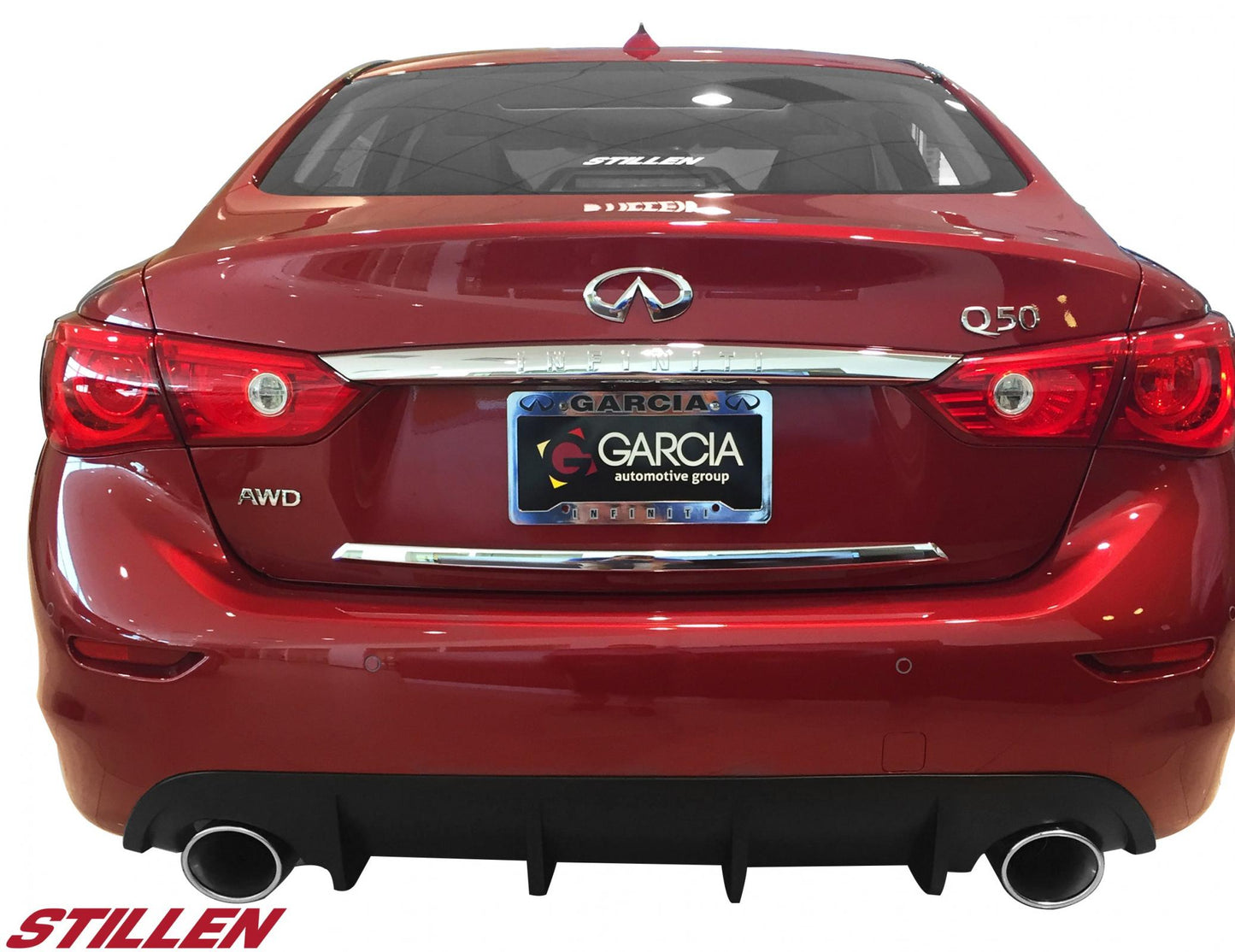 Stillen Infiniti Q50 Rear Diffuser Matte Black For 14-17 Infiniti Q50