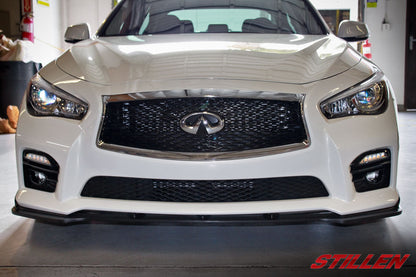 Stillen Infiniti Q50 Sport Front Splitter Matte Black For 14-17 Infiniti Q50 Sport