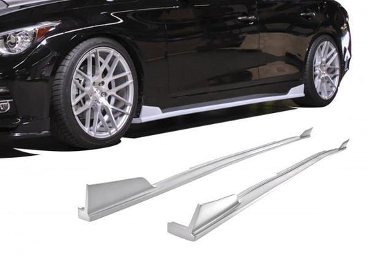 Stillen Infiniti Q50 Side Skirts Unpainted For 14-17 Infiniti Q50