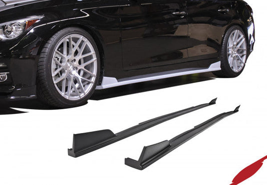 Stillen Infiniti Q50 Side Skirts Matte Black For 14-17 Infiniti Q50