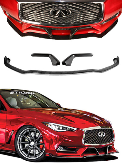 Stillen Infiniti Q60 Front Splitter & Winglets For 17-21 Infiniti Q60