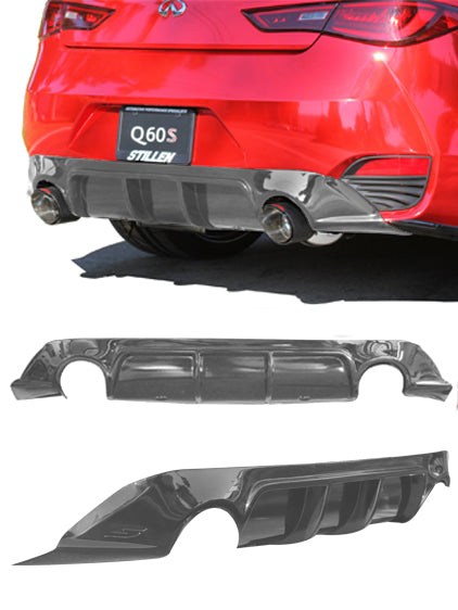 Stillen Infiniti Q60 3.0t Rear Diffuser Unpainted For 17-21 Infiniti Q60 3.0t