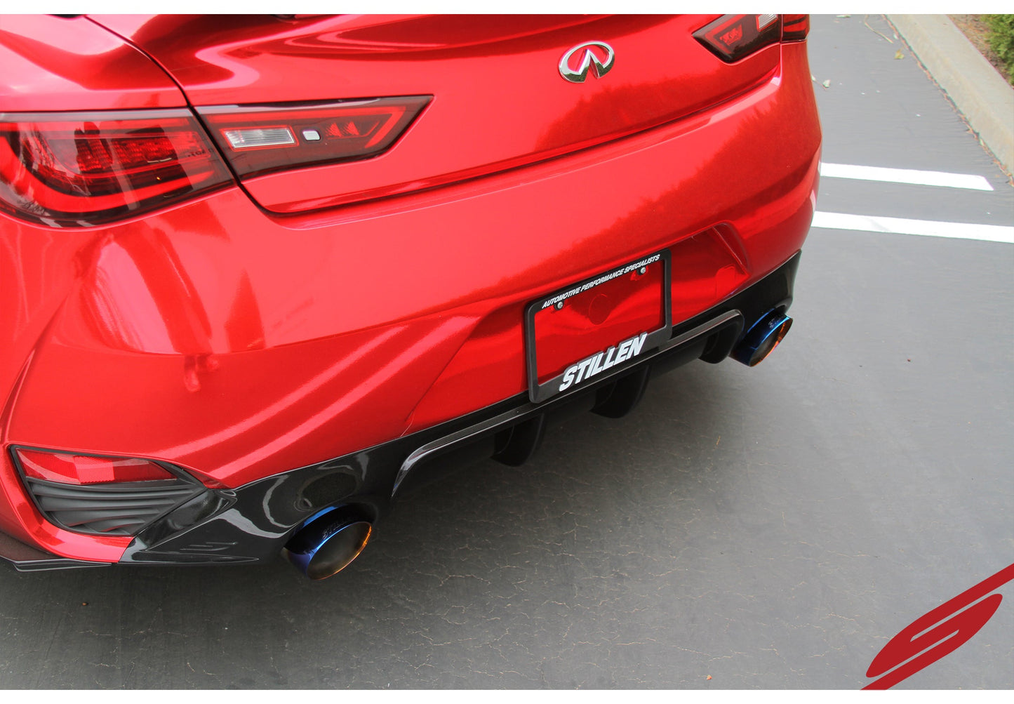 Stillen Infiniti Q60 3.0t Rear Diffuser Matte Black For 17-21 Infiniti Q60 3.0t