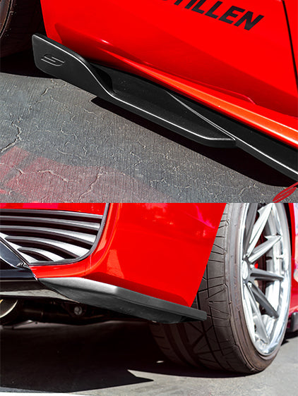 Stillen Infiniti Q60 Side Skirts & Rear Corners Unpainted For 17-22 Infiniti Q60