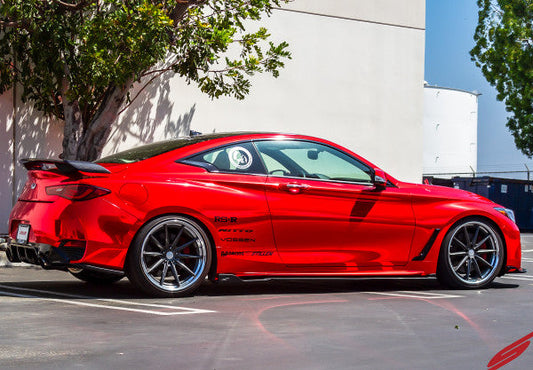 Stillen Infiniti Q60 Side Skirts & Rear Corners Matte Black For 17-22 Infiniti Q60