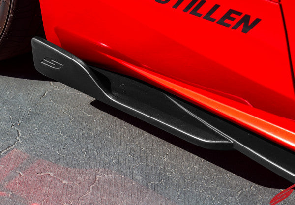 Stillen Infiniti Q60 Side Skirts & Rear Corners Matte Black For 17-22 Infiniti Q60