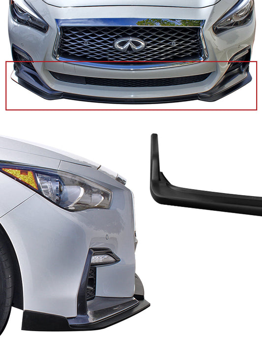 Stillen Infiniti Q50 Front Splitter Sport Matte Black For 18-21 Infiniti Q50