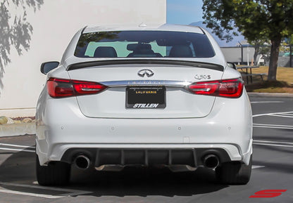 Stillen Infiniti Q50 Rear Diffuser Matte Black For 18-21 Infiniti Q50